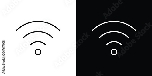 Wifi icon in editable outlined, Vector EPS10