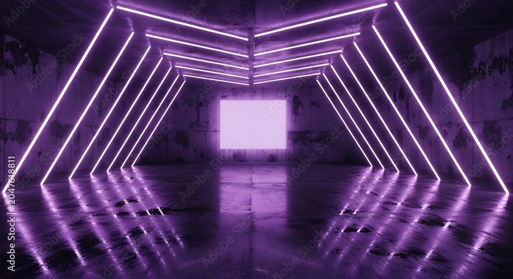 Obraz premium Luminous Corridor of Amethyst Dreams