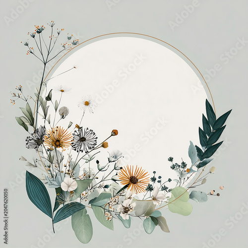 Floral arrangement with blank space for text in light background