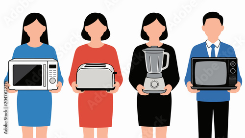 business people with mobile phones business man and woman vector illustration office team businessman businesswoman couple avatar icon silhouette