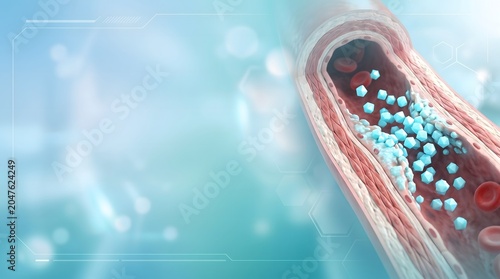 Blood Sugar Crystals Inside Artery – Diabetes and Vascular Health Concept