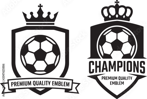Obraz na plátně Premium soccer champion shield emblems with crowns