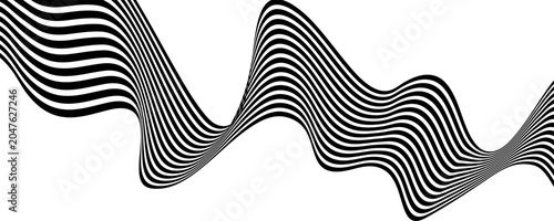 Obraz na płótnie optical art abstract background wave design black and white