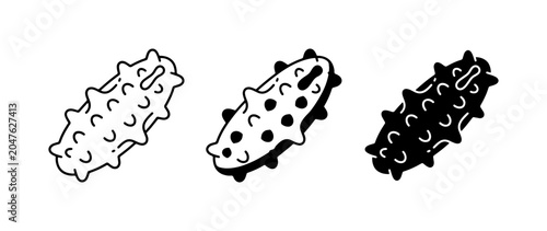 Slika na platnu Sea Cucumber Icons, Marine Life Vector Graphics, Ocean Creature Illustrations