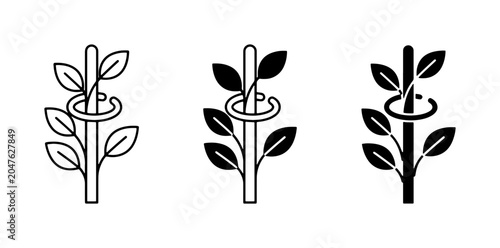 Photos Plant Growth Icons, Botanical Symbol Set, Leaf Stem Vector Graphics