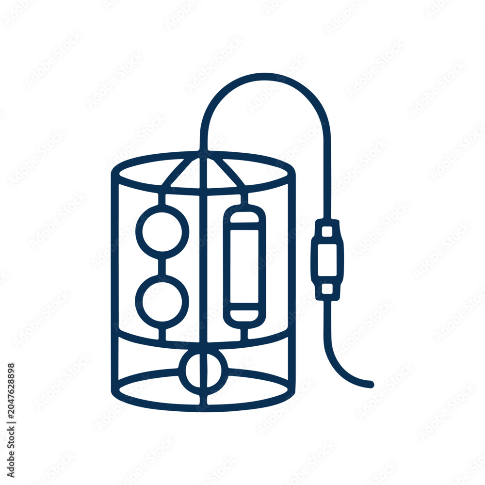 Fototapeta premium Simple line drawing of battery.