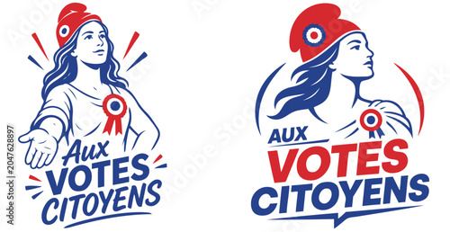 Marianne française dans un graphisme institutionnel dédié au vote