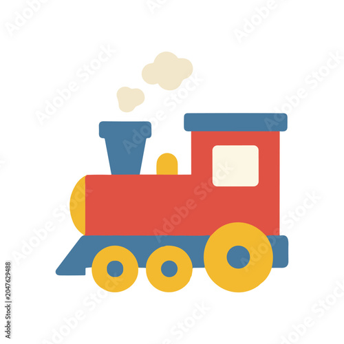 фотографія Colorful toy train engine model.