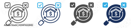 Photos reassessment icon set multiple concept