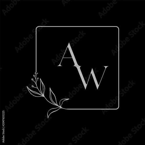 AW letter logo abstract design. AW unique design. AW.