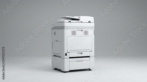 Isolated modern professional office multifunction printer photocopier for document management administrative tasks paperwork workflow