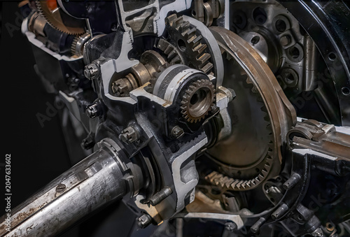 Foto Close up of part of a Sherman tank transmission, nobody