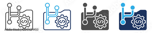 Foto version control icon set multiple concept