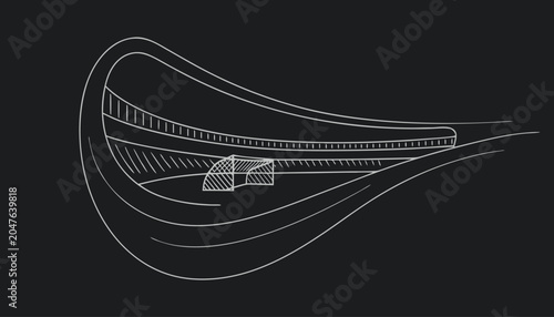 фотографія Abstract soccer stadium line art with goal, representing sports venue design