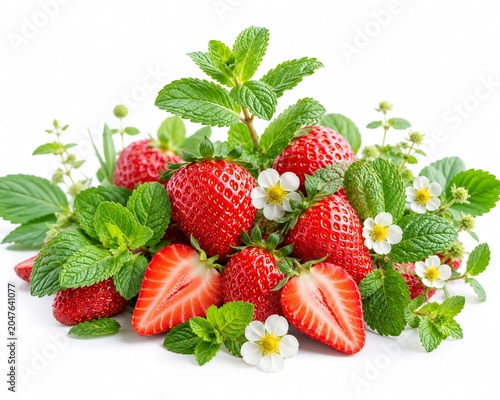 strawberry and mint