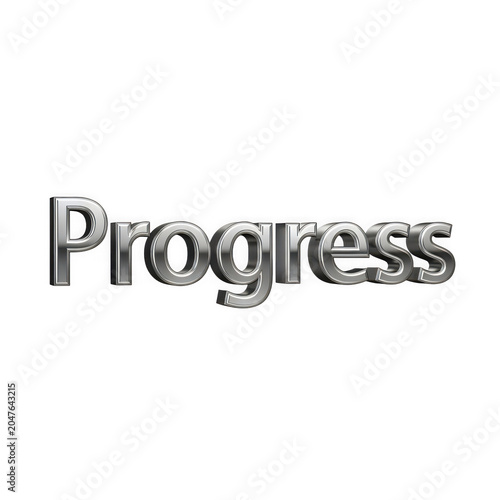 Modern progress word in elegant serif font