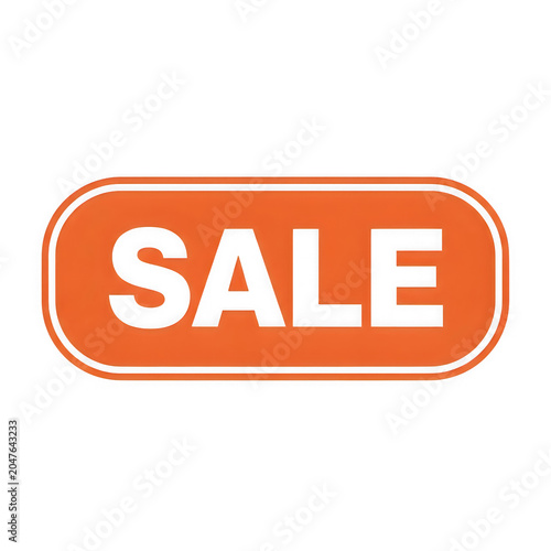 Orange sale badge with white text for promotions and discounts