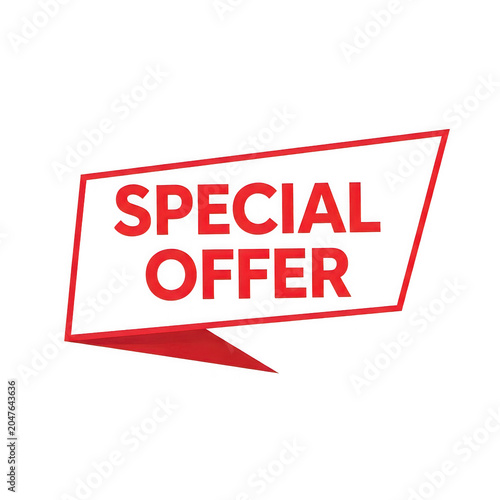 Red special offer banner with bold white text