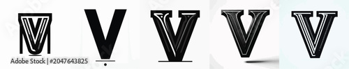 Foto Vector silhouette of alphabet V