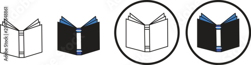 Foto Book line icons set