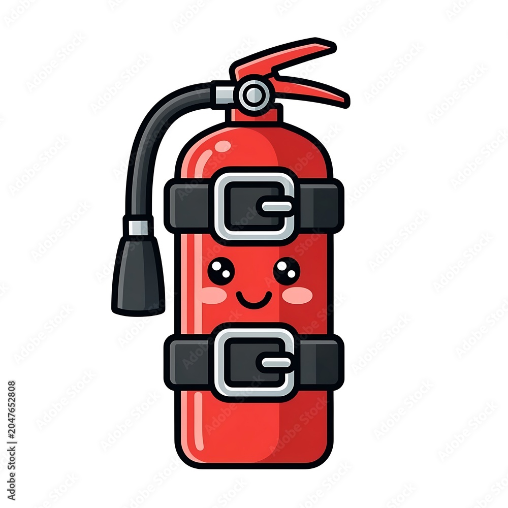 Naklejka premium Cute red robot character with smiling face vector illustration.