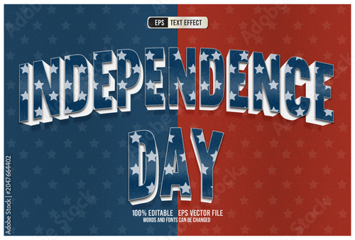 Independence Day USA Patriotic 3D Text Effect