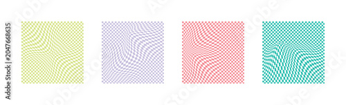 Fotografie Abstract Optical Wave Background Set – Geometric Line Patterns, Op Art and Modern Vector Collection