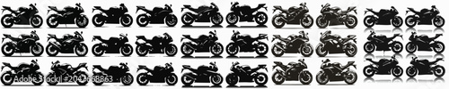 Bild auf Leinwand Vector set image silhouette of motorcycle