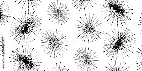 Photos Black and white dandelion clock, seed dispersal illustrations, botanical vector