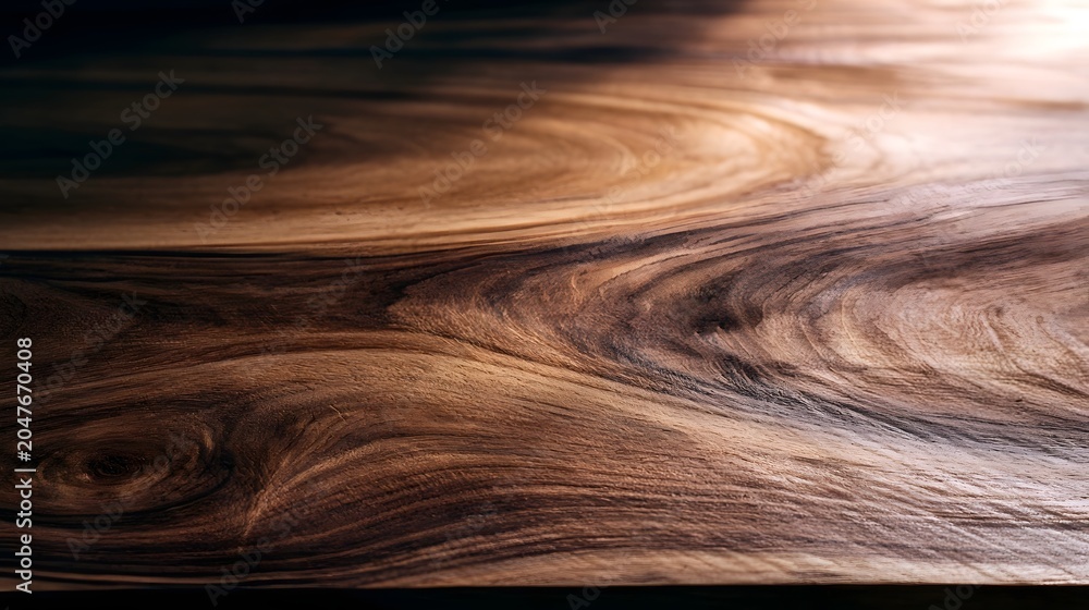 Fototapeta premium A minimalist wooden surface features warm tones and rich grain providing a clean and elegant background for interior design