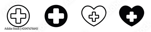 Photos Medical Cross Icon Set