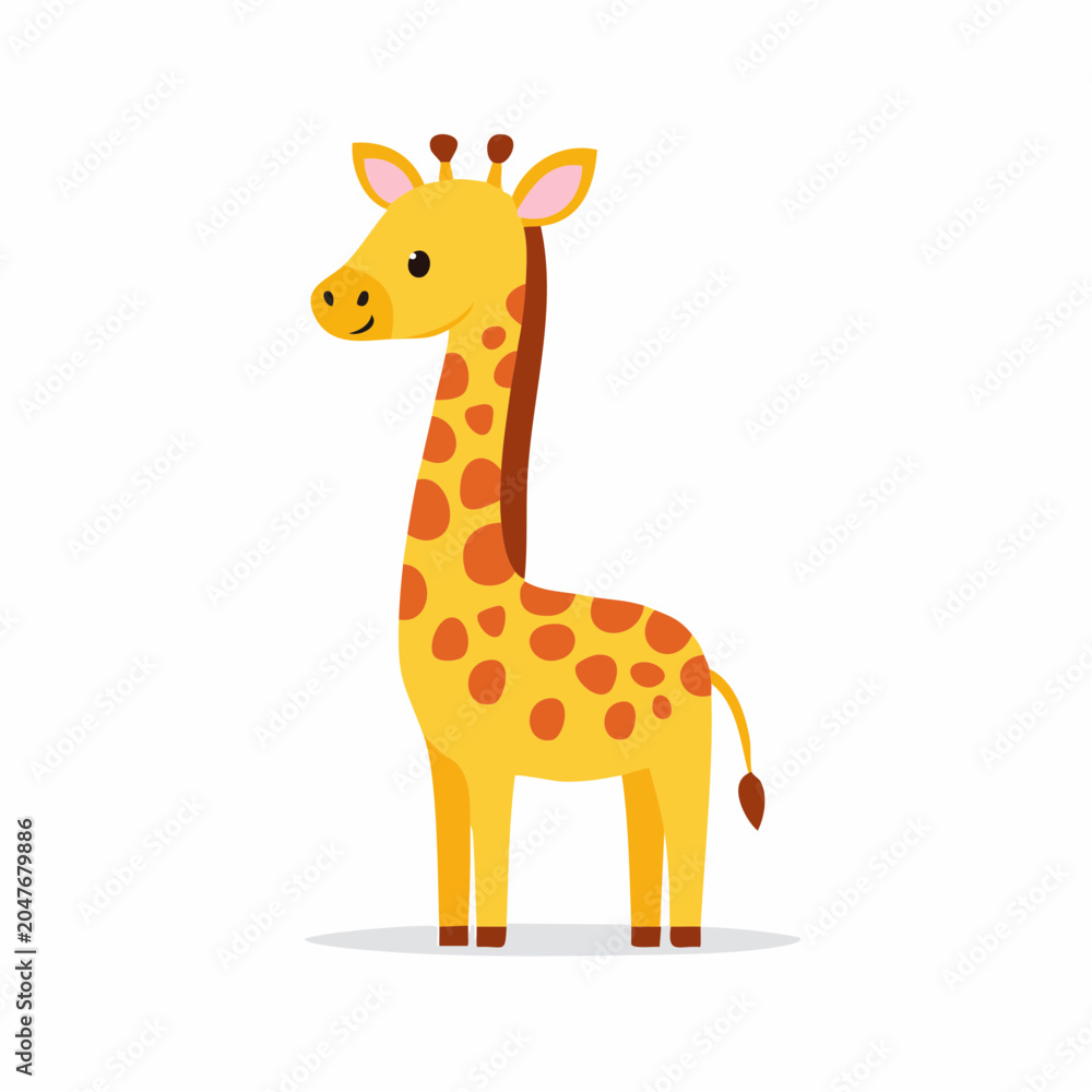 Fototapeta premium Cute cartoon giraffe illustration