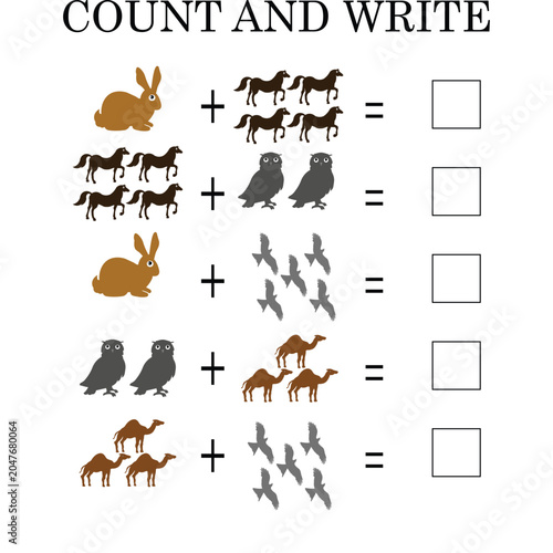 Addition and Subtraction Math Worksheet for Students Learning Basic Arithmetic