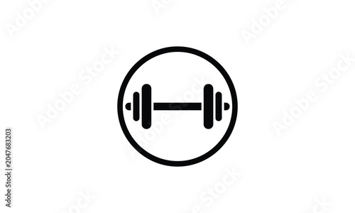 Фотография Circular frame barbell icon for weightlifting.