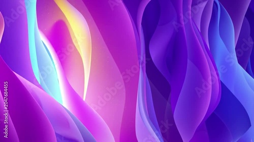 Abstract Technology AI Video Background with Purple Blue Gradient, Flowing Digital Waves, Soft Neon Shapes and Futuristic Motion Design