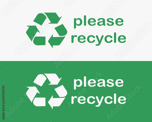 Quadro em tela Please Recycle Environmental Reminder Icon for Sustainable Packaging