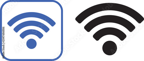 WiFi Wireless Internet Signal Flat Icon for Apps and Network Connection Vector