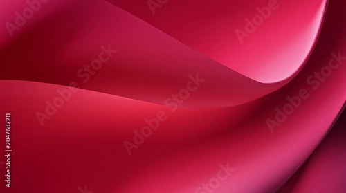 Modern Abstract Monochromatic Gradient Video Background with Flowing Red Pink Waves, Smooth Curved Layers and Elegant Motion Texture