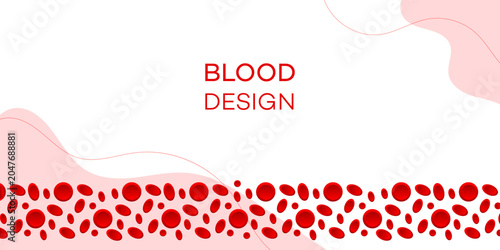 Foto Red blood cells circulate on an abstract, minimalist white and pink background, perfect for medical, healthcare, or scientific presentations and banners