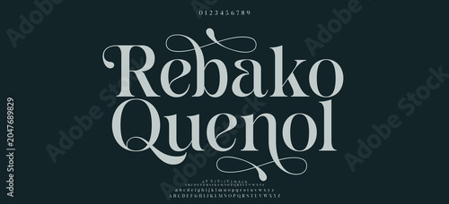Foto Elegant Font, aesthetic, Uppercase Lowercase and Number