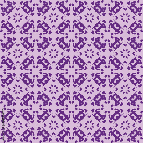 Bilde på lerret Elegant seamless damask floral pattern with vintage pink and purple vector ornam