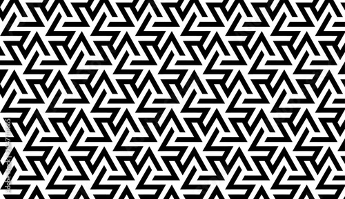 Modern triskelion style geometric seamless pattern