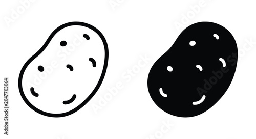 Tableau sur toile Potato icon set, simple vector illustration of a potato vegetable