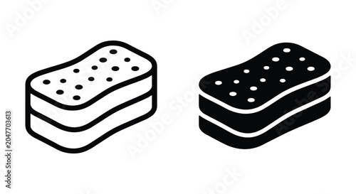 Set of sponge icons, cleaning tool, vector illustration