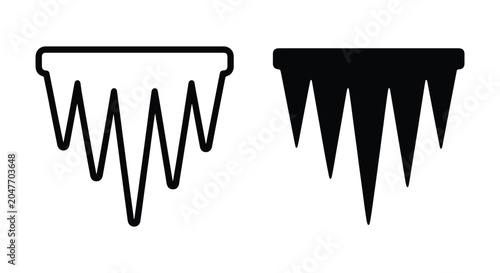 Tableau sur toile Icicles icon set, winter frozen ice stalactite symbol, vector illustration