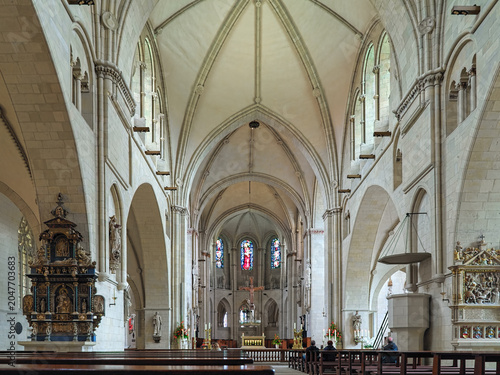 Munster, Germany. Interior of Munster Cathedral or St. Paul's Cathedral. The foundation stone for the present cathedral was laid in 1225. The cathedral was consecrated on September 30, 1264.