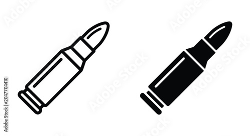 Obraz na płótnie Bullet icon set, vector illustration of ammunition, firearm cartridge symbols