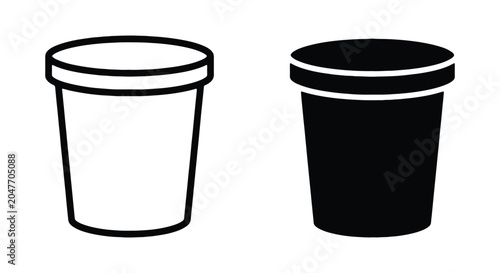 Ice cream cup or yogurt container icon, vector illustration