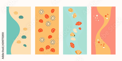 Obraz na płótnie seashell collections in pastel colors shell marine