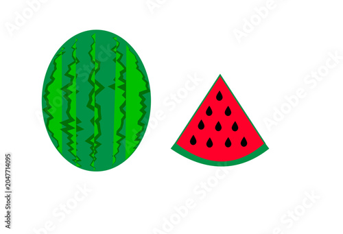 Watermelon & Slice Vector 